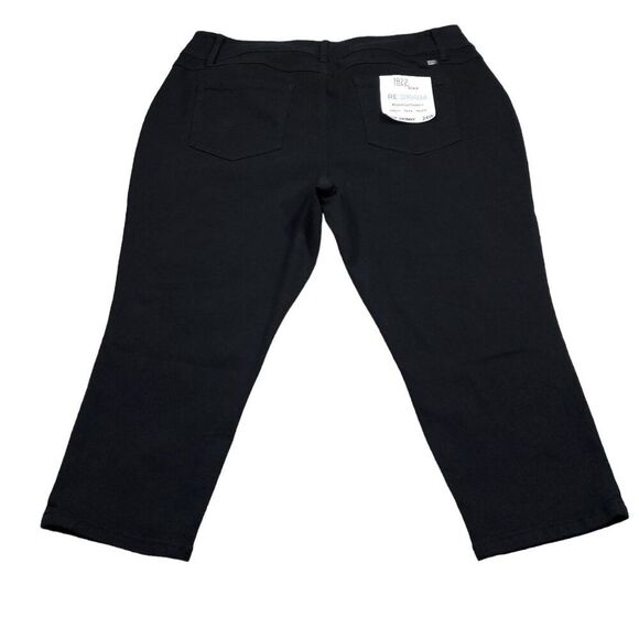 1822 Denim Crop Skinny Jeans Stretch Black Women's Plus Size 24W Re:Denim - Picture 2 of 10